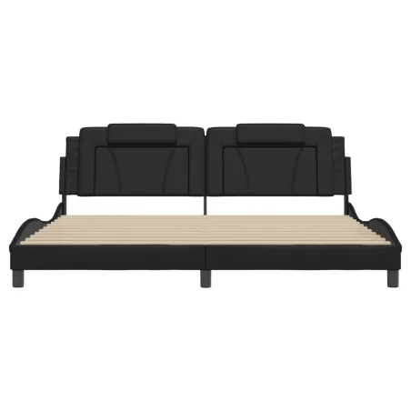 Cadre de lit Viana avec LED sans matelas noir 200x200 cm