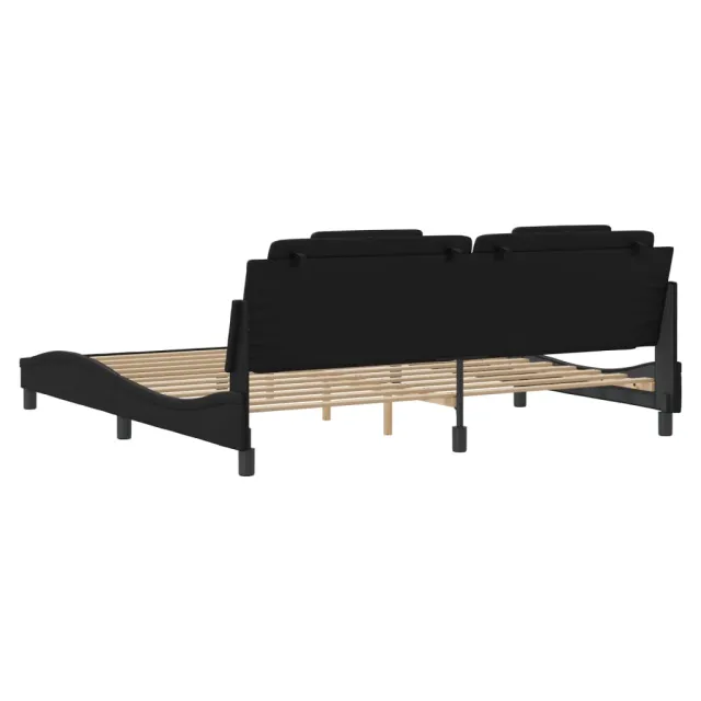 Cadre de lit Viana avec LED sans matelas noir 200x200 cm