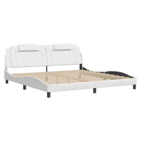 Cadre de lit Viana avec LED sans matelas blanc 200x200 cm