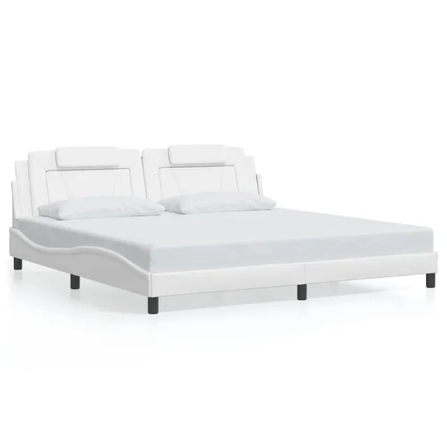 Cadre de lit Viana avec LED sans matelas blanc 200x200 cm