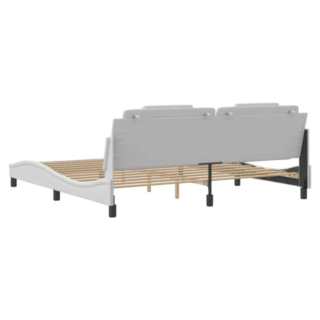 Cadre de lit Viana avec LED sans matelas blanc 200x200 cm