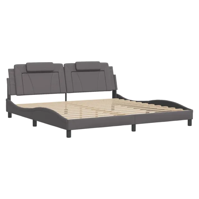 Cadre de lit Viana avec LED sans matelas gris 200x200 cm