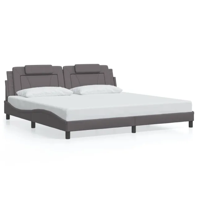 Cadre de lit Viana avec LED sans matelas gris 200x200 cm