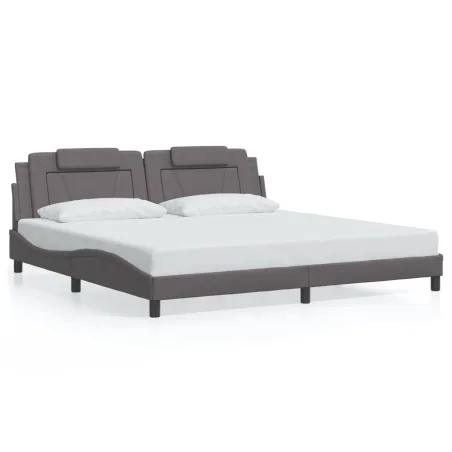 Cadre de lit Viana avec LED sans matelas gris 200x200 cm