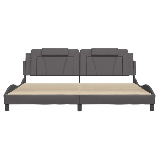 Cadre de lit Viana avec LED sans matelas gris 200x200 cm