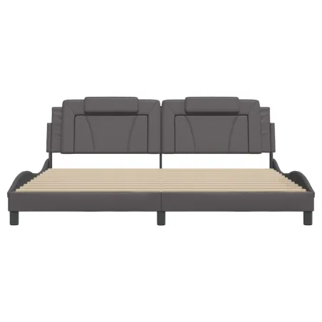 Cadre de lit Viana avec LED sans matelas gris 200x200 cm