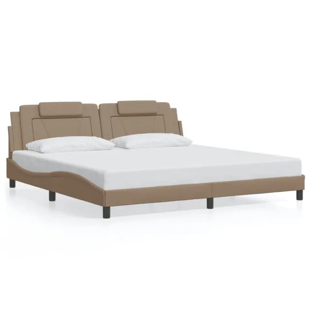 Cadre de lit Viana avec LED sans matelas cappuccino 200x200 cm
