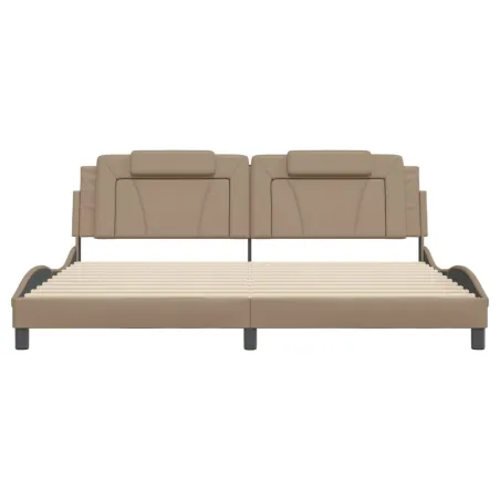 Cadre de lit Viana avec LED sans matelas cappuccino 200x200 cm