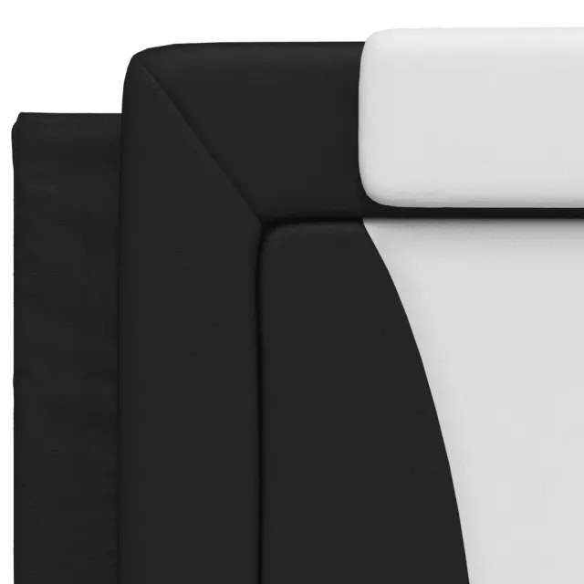 Cadre de lit Viana avec LED sans matelas noir et blanc 200x200 cm