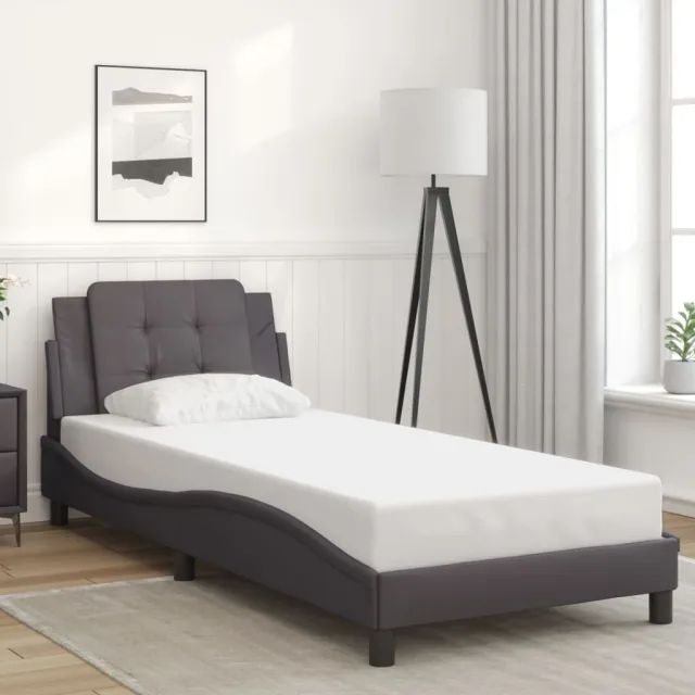 Cadre de lit avec LED sans matelas Zadar gris 80x200 cm