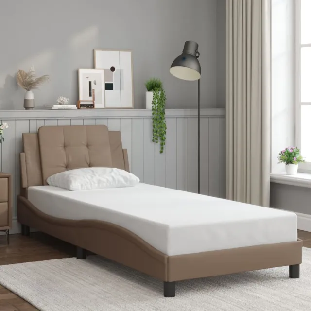 Cadre de lit avec LED sans matelas Zadar cappuccino 80x200 cm