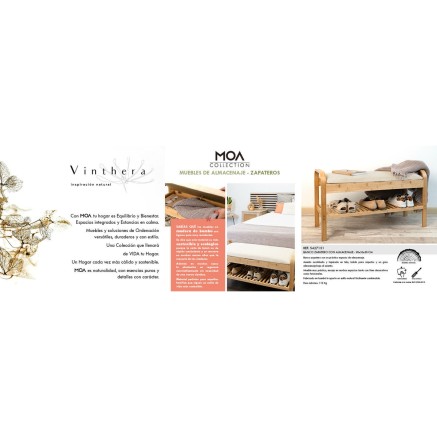 Banco zapatero Vinthera Moa Beige Madera 90 x 33 x 50 cm 2
