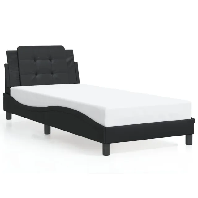 Cadre de lit avec LED sans matelas Zadar noir 90x190 cm