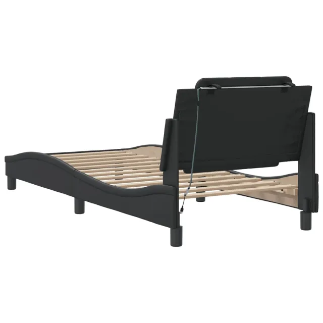 Cadre de lit avec LED sans matelas Zadar noir 90x190 cm