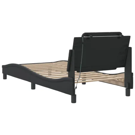 Cadre de lit avec LED sans matelas Zadar noir 90x190 cm