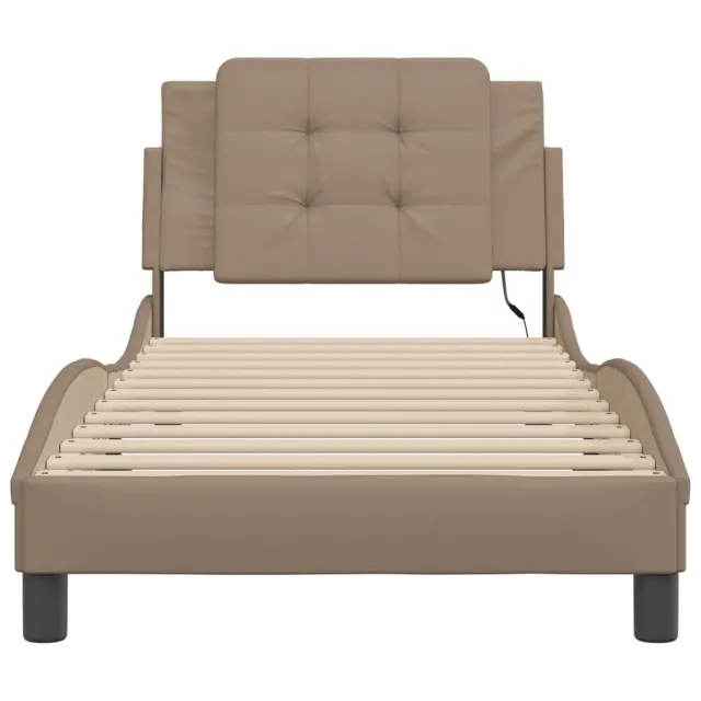 Cadre de lit avec LED sans matelas Zadar cappuccino 90x190 cm
