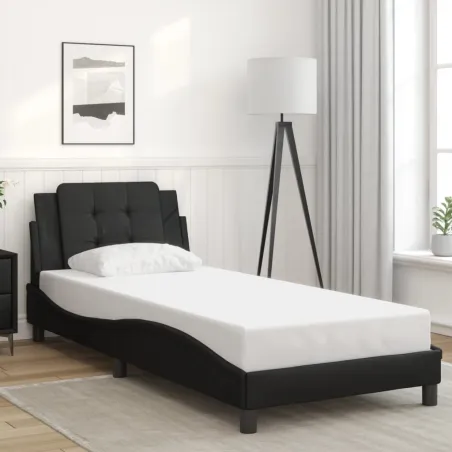 Cadre de lit avec LED sans matelas Zadar noir 90x200 cm