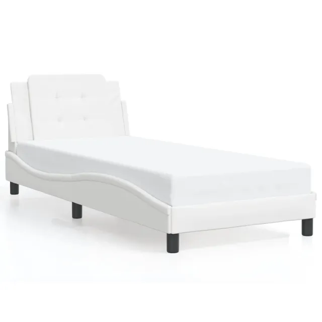 Cadre de lit avec LED sans matelas Zadar blanc 90x200 cm