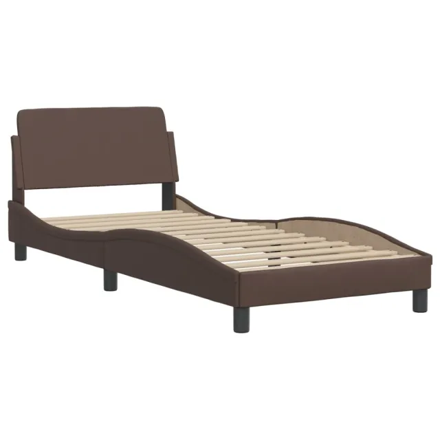 Cadre de lit avec LED sans matelas Zadar marron 90x200 cm