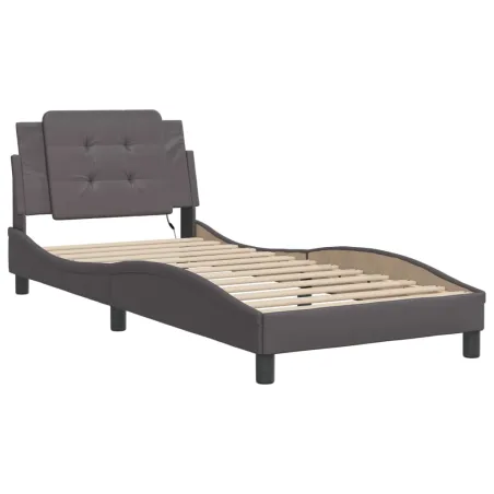 Cadre de lit avec LED sans matelas Zadar gris 90x200 cm