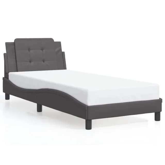 Cadre de lit avec LED sans matelas Zadar gris 90x200 cm