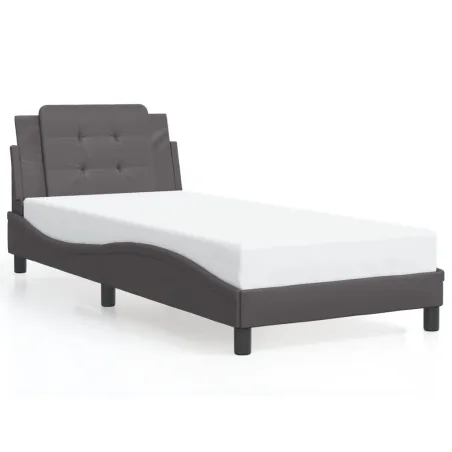 Cadre de lit avec LED sans matelas Zadar gris 90x200 cm