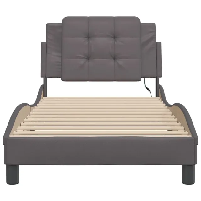 Cadre de lit avec LED sans matelas Zadar gris 90x200 cm