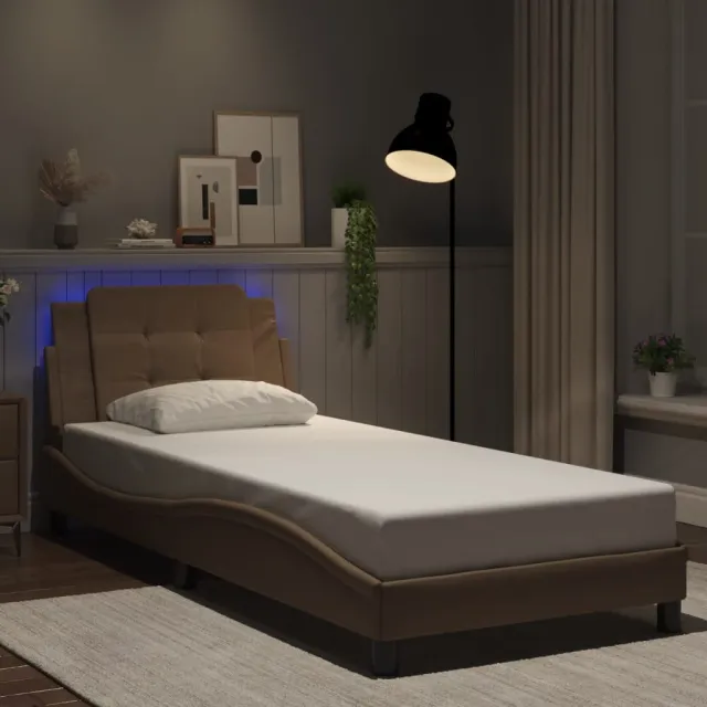 Cadre de lit avec LED sans matelas Zadar cappuccino 90x200 cm