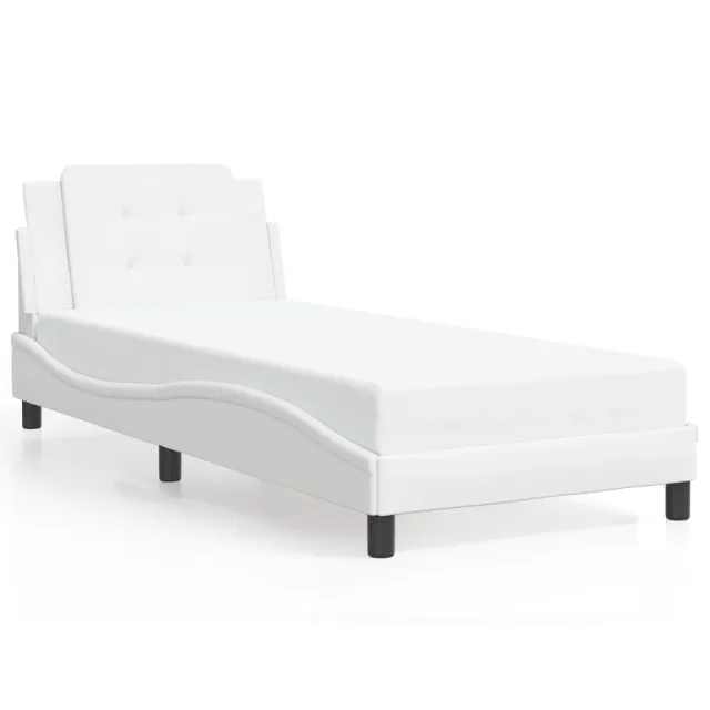 Cadre de lit avec LED sans matelas Zadar blanc 100x200 cm