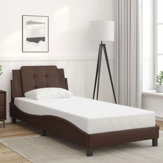 Cadre de lit avec LED sans matelas Zadar marron 100x200 cm