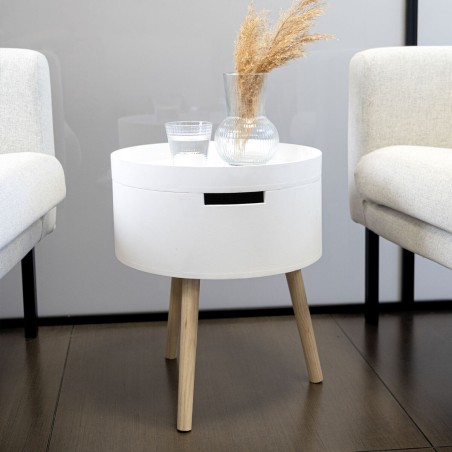 Mesa auxiliar Vinthera Moa Blanco Beige 38 x 43 cm (4 Unidades)