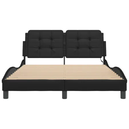 Cadre de lit avec LED sans matelas Zadar noir 120x200 cm