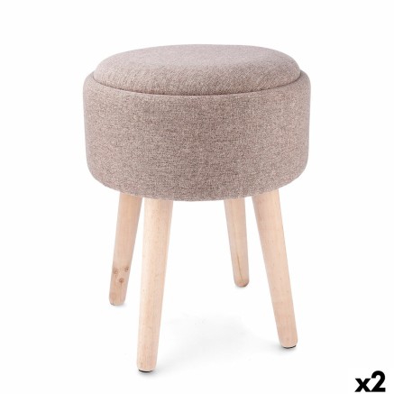 Kruk met opbergruimte Vinthera Moa Hout 34 x 34 x 45 cm (2 Stuks)