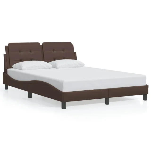 Cadre de lit avec LED sans matelas Zadar marron 120x200 cm