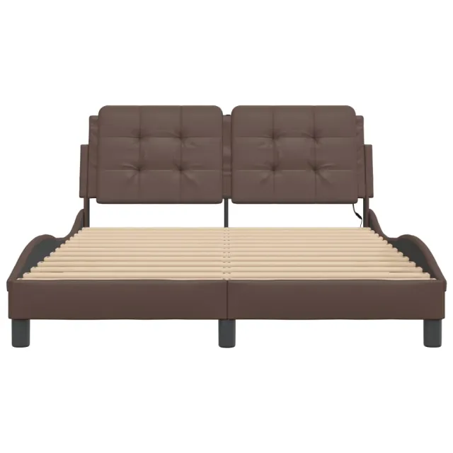 Cadre de lit avec LED sans matelas Zadar marron 120x200 cm