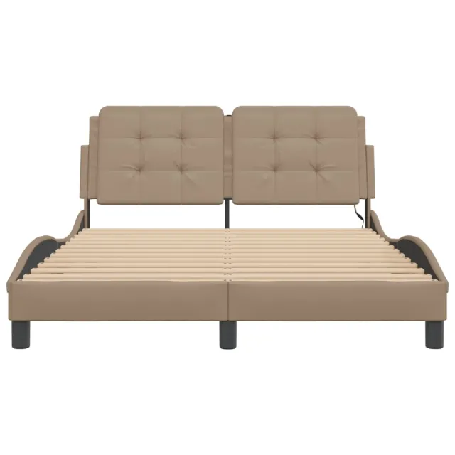 Cadre de lit avec LED sans matelas Zadar cappuccino 120x200 cm