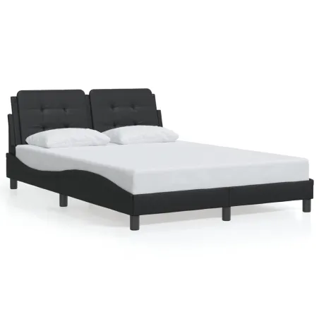 Cadre de lit avec LED sans matelas Zadar noir 140x190 cm
