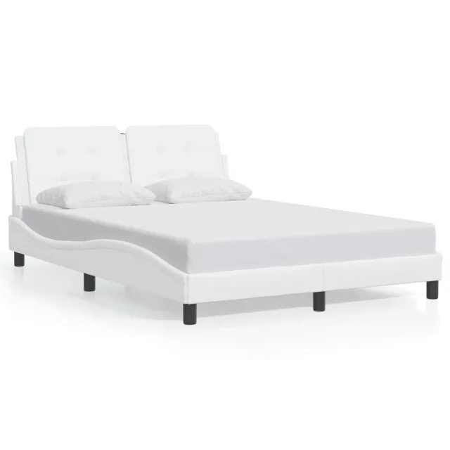 Cadre de lit avec LED sans matelas Zadar blanc 140x190 cm