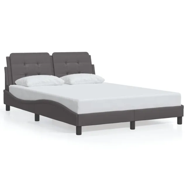 Cadre de lit avec LED sans matelas Zadar gris 140x190 cm