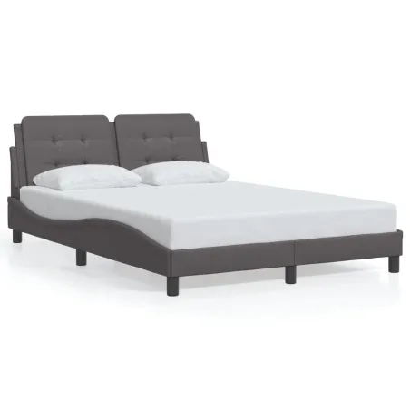 Cadre de lit avec LED sans matelas Zadar gris 140x190 cm