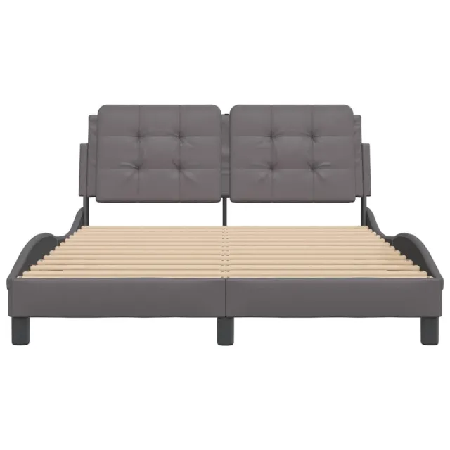 Cadre de lit avec LED sans matelas Zadar gris 140x190 cm