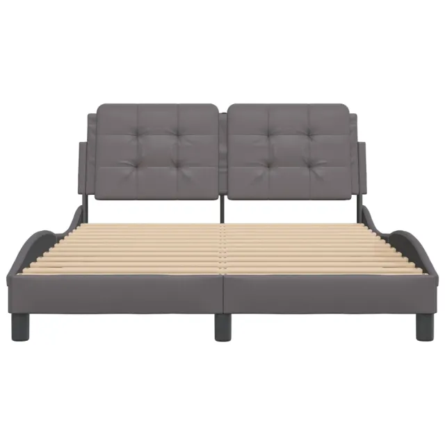 Cadre de lit avec LED sans matelas Zadar gris 140x200 cm