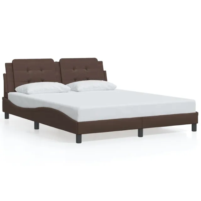 Cadre de lit avec LED sans matelas Zadar marron 160x200 cm