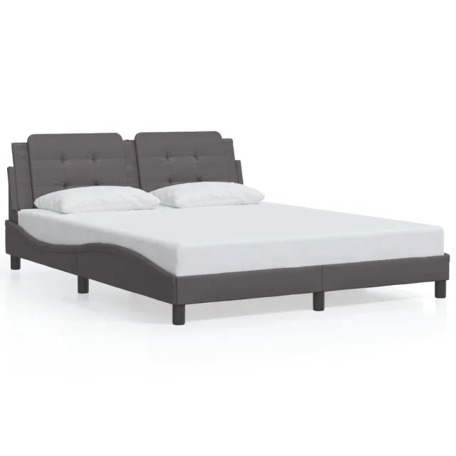 Cadre de lit avec LED sans matelas Zadar gris 160x200 cm