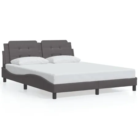 Cadre de lit avec LED sans matelas Zadar gris 160x200 cm