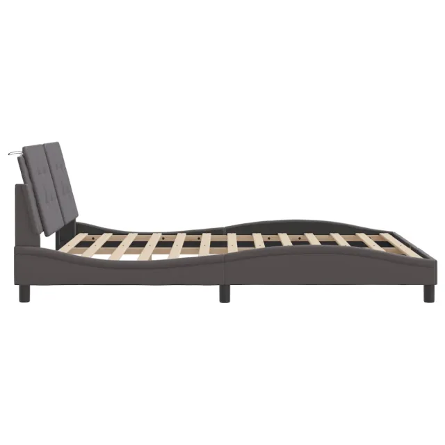 Cadre de lit avec LED sans matelas Zadar gris 160x200 cm