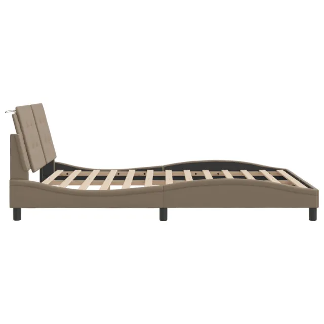 Cadre de lit avec LED sans matelas Zadar cappuccino 160x200 cm