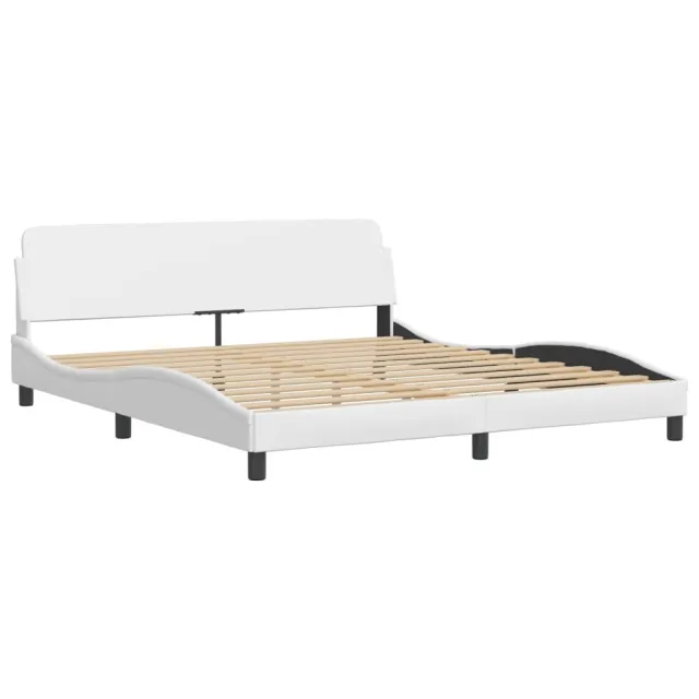 Cadre de lit avec LED sans matelas Zadar blanc 180x200 cm