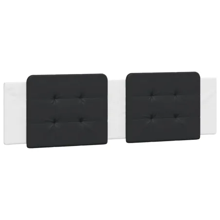 Cadre de lit avec LED sans matelas Zadar blanc et noir 180x200 cm