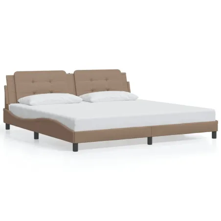 Cadre de lit avec LED sans matelas Zadar cappuccino 200x200 cm